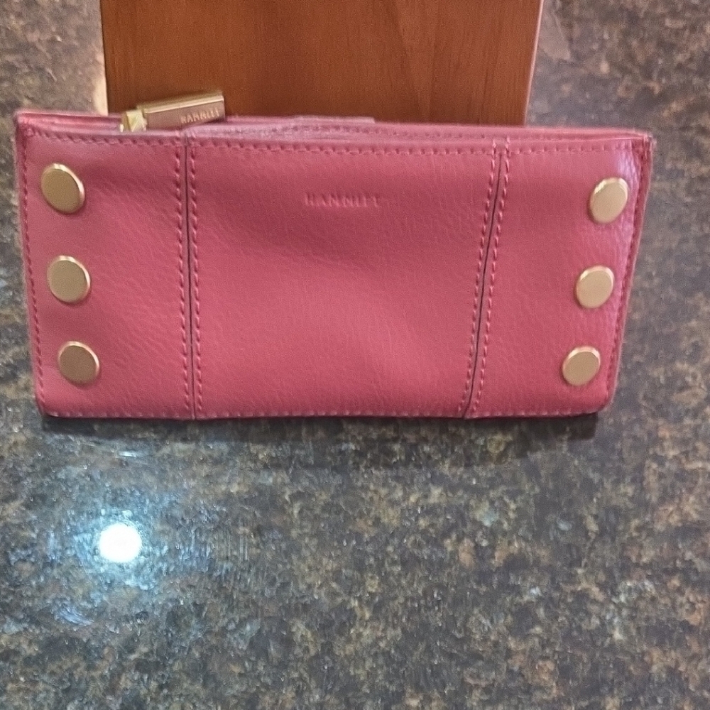 Pink Wallet with Gold Accents